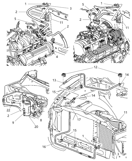 2002 Dodge Ram 1500 Line A/C Suction & Discharge Diagram for 55056846AA