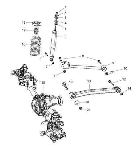 2010 Jeep Wrangler Arm Lower Control Front Diagram for 52059979AD