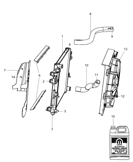 2009 Jeep Grand Cherokee Radiator & Related Parts Diagram 1 - Thumbnail