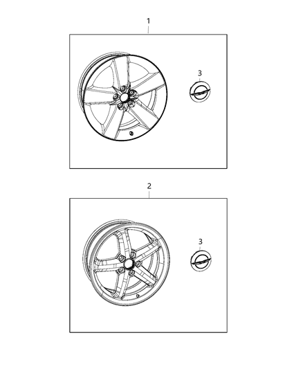 2014 Dodge Charger Wheel Kit Cast Aluminum Diagram for 82213220