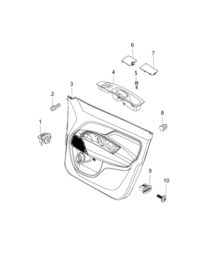 2017 Ram ProMaster City Front Door Trim Panel Diagram
