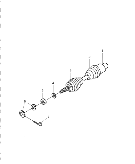 2001 Dodge Durango Axle Assembly, Front Passenger Side Diagram for 5015964AA