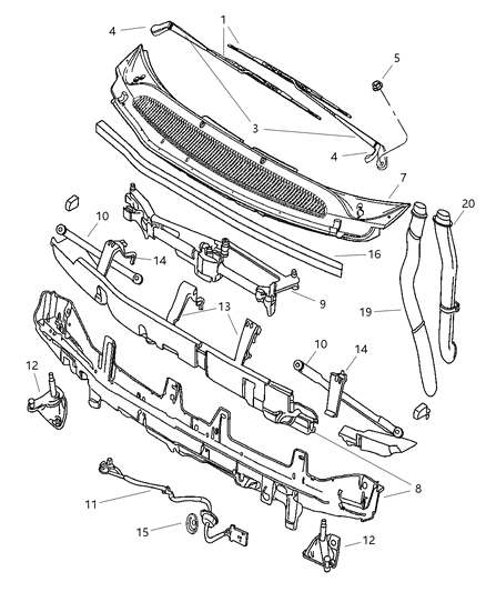 2004 Dodge Caravan Motor Kit Windshield Wiper Diagram for 5114534AA