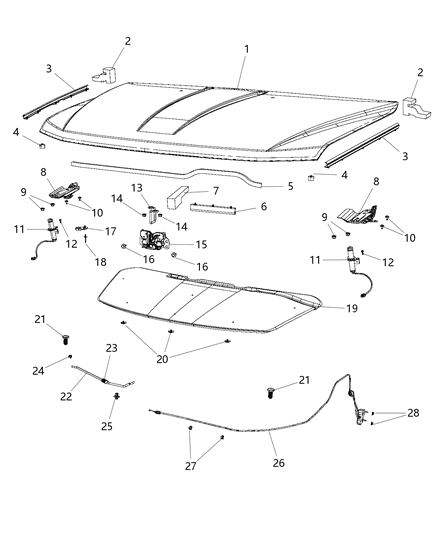 2014 Dodge Journey Cowl Grille Rivet Diagram for 6104900AA
