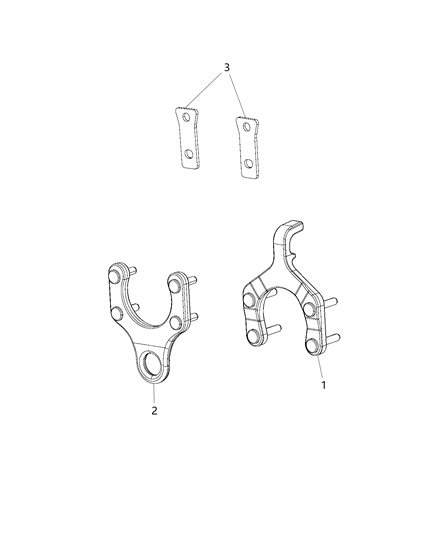 2018 Jeep Wrangler JK (Previous-generation) Tow Hooks, Front Diagram