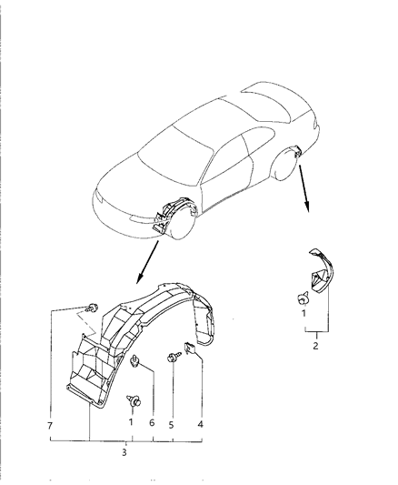 1999 Dodge Avenger Shields - Floor Pans Diagram 1 - Thumbnail
