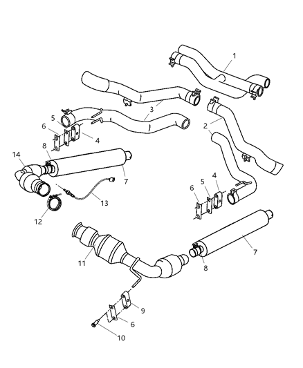 2004 Dodge Viper Oxygen Sensor, Rear Diagram for 56041706AA
