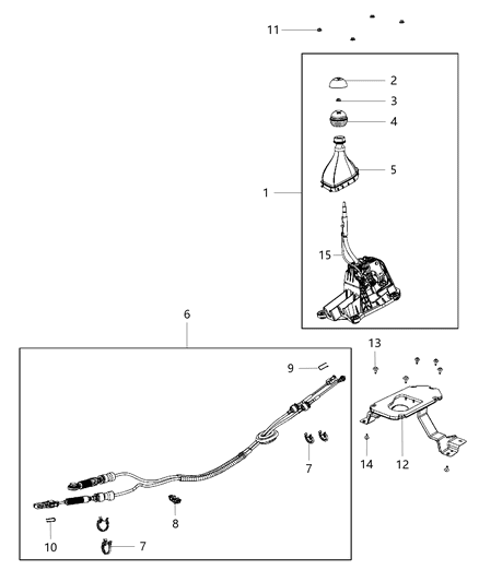 2013 Dodge Dart Knob Gearshift Diagram for 68087185AA