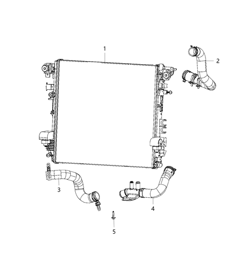 2020 Jeep Wrangler Radiator Hoses And Related Parts Diagram 4 - Thumbnail