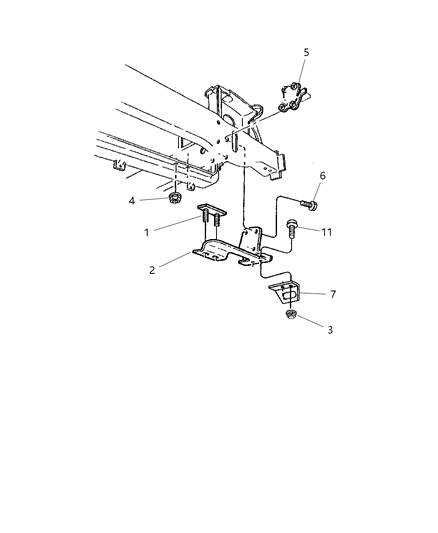 1998 Jeep Grand Cherokee Tow Eye & Hooks Diagram