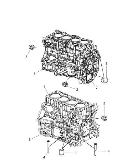 2010 Chrysler Sebring Cylinder Block & Hardware Diagram 1 - Thumbnail