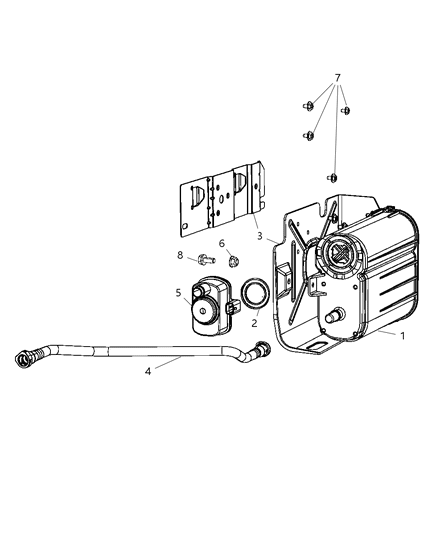 2008 Dodge Nitro Vapor Canister & Leak Detection Pump Diagram