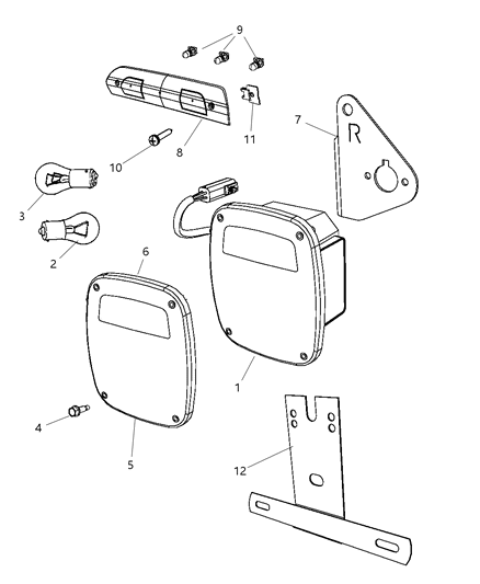 2011 Ram 2500 Lamps - Rear Diagram 2 - Thumbnail