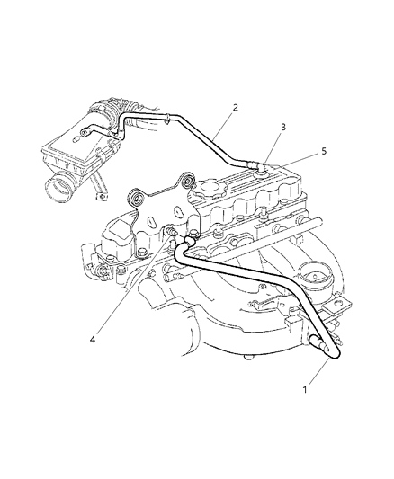 1999 Dodge Dakota Crankcase Ventilation Diagram 1 - Thumbnail