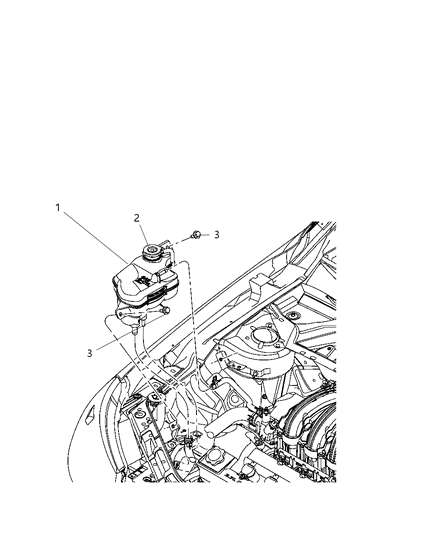 2009 Chrysler Sebring Coolant Recovery Bottle Diagram 3 - Thumbnail