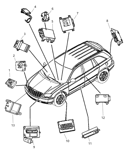 2005 Chrysler Pacifica Module Body Controller Diagram for 5082055AC