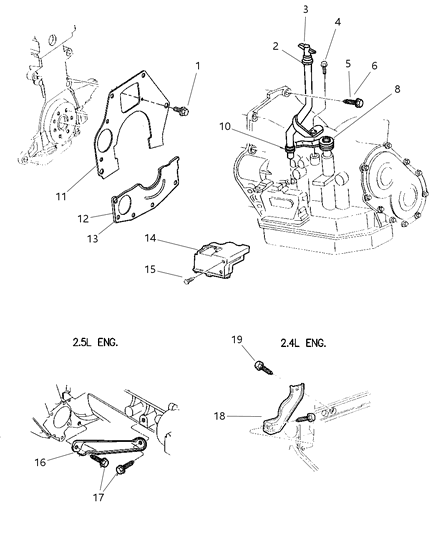 1997 Chrysler Sebring Lever, Manual Control Diagram for 4670321