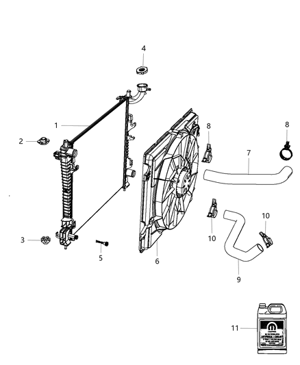 2014 Jeep Grand Cherokee Radiator & Related Parts Diagram 1 - Thumbnail