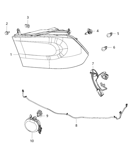 2018 Ram 2500 Lamps, Front Diagram 3 - Thumbnail