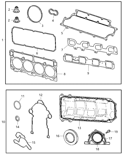 2010 Dodge Challenger Engine Gasket / Install Kits Diagram 4 - Thumbnail