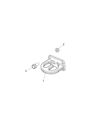 2014 Ram 3500 Pickup Tow Hooks, Front Diagram