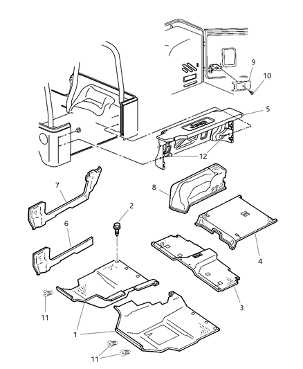 2001 Jeep Wrangler Panel Add A Trunk With Latches Diagram for 5GY841K5AB