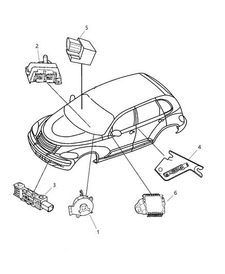 2009 Chrysler PT Cruiser Clockspring Steering Column Control Module Diagram for 68003217AD