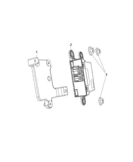 2018 Jeep Grand Cherokee Bracket Module Diagram for 68341240AA