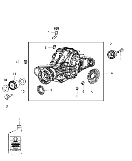 2012 Jeep Grand Cherokee Differential Rear Axle Diagram for 68092358AC