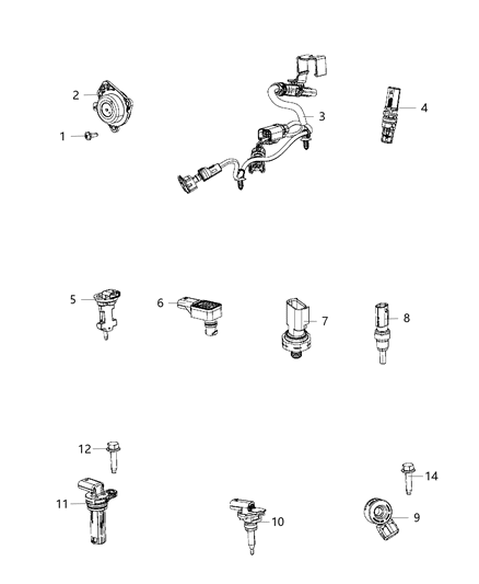 2021 Jeep Grand Cherokee Wiring Jumper Knock, Oil Pressure & Temperature Sensor Diagram for 68375346AB
