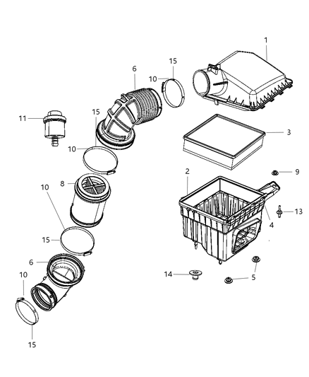 2008 Dodge Ram 3500 Duct Clean Air Diagram for 53032944AG