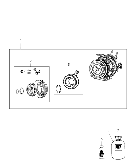 2021 Jeep Gladiator Lubricant Compressor 1 Ounce Standard Ms-9176 Diagram for 5114554GC