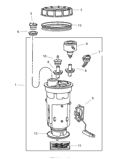 1997 Dodge Ram 2500 Module Kit Fuel Pump/Level Unit Diagram for R4897426AA