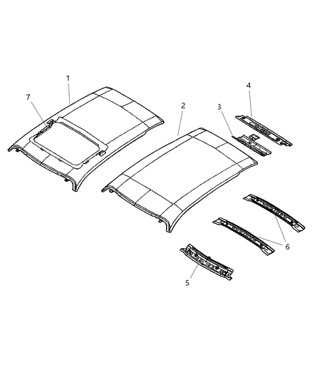 2003 Chrysler PT Cruiser Frame Windshield Diagram for 4724519AB