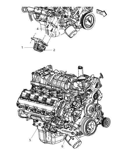 2009 Dodge Ram 3500 Cab Chassis Engine Mounting Right Side Diagram 2 - Thumbnail