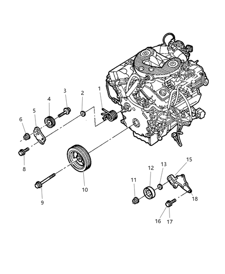 1999 Dodge Intrepid Drive Pulleys Diagram 1 - Thumbnail