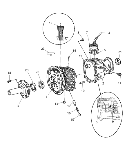 2001 Dodge Ram 1500 Regular Cab Case & Related Parts of Manual Transmission Diagram 2 - Thumbnail