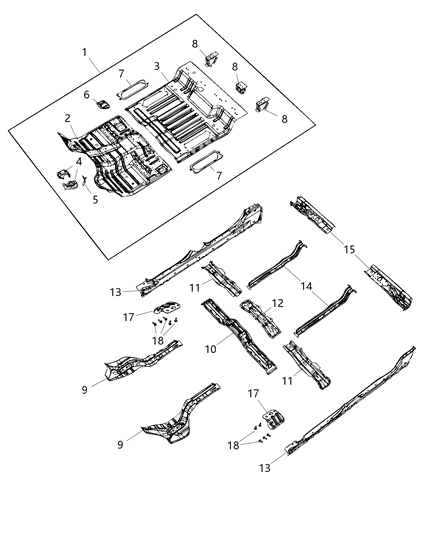 2020 Ram 1500 New Style Floor Pan Diagram 1 - Thumbnail