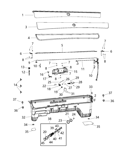 2020 Ram 1500 Seat Frame Bracket, Front Passenger Side Diagram for 68057613AA
