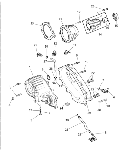 2000 Dodge Durango Case & Related Parts of Transfer Case Model Diagram 1 - Thumbnail