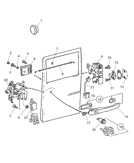 2004 Dodge Sprinter 3500 Door, Sliding Cargo Lock & Controls Diagram
