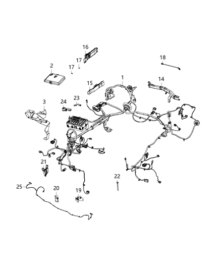 2020 Dodge Challenger Wire Harness, Front Diagram for 68259673AB