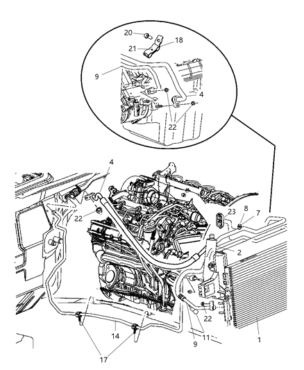 2007 Jeep Grand Cherokee Line A/C Discharge Diagram for 55116710AC