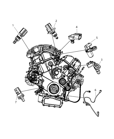 2007 Chrysler Sebring Sensors - Engine Diagram 4 - Thumbnail