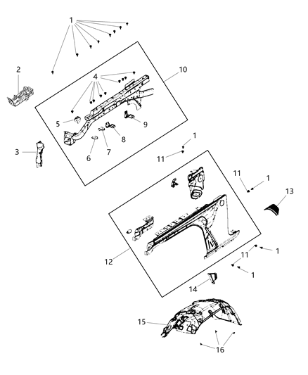 2021 Jeep Wrangler Front Fender Diagram