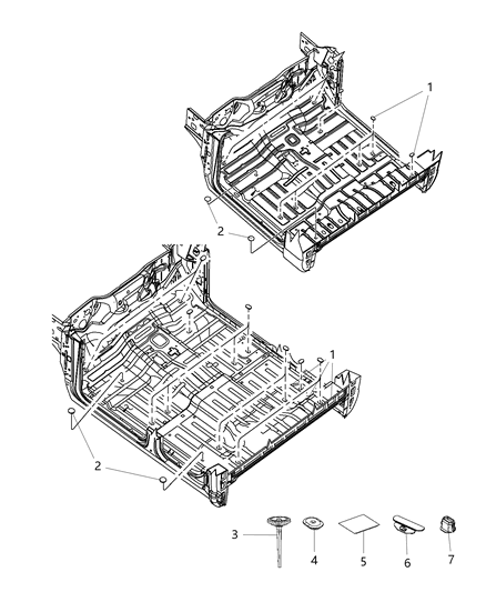 2014 Ram 3500 Pickup Floor Pan Plugs Diagram
