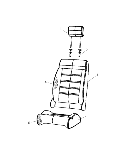2008 Jeep Wrangler Front Seat - Bucket Diagram 1 - Thumbnail