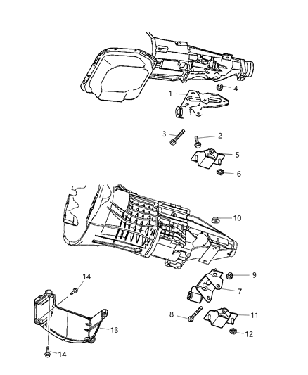 2002 Dodge Dakota Engine Mounting, Rear Diagram 3 - Thumbnail