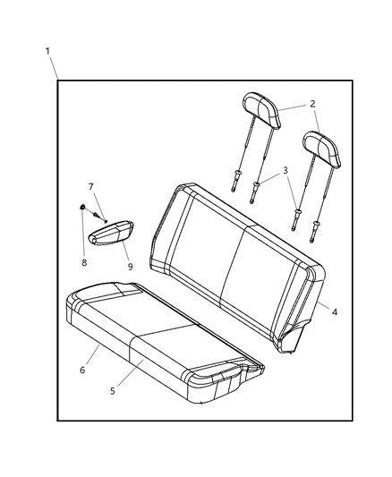 2009 Dodge Grand Caravan Rear Seat - Bench Diagram 1 - Thumbnail