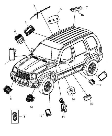 2004 Jeep Liberty Control Module Diagram for 56038862AB